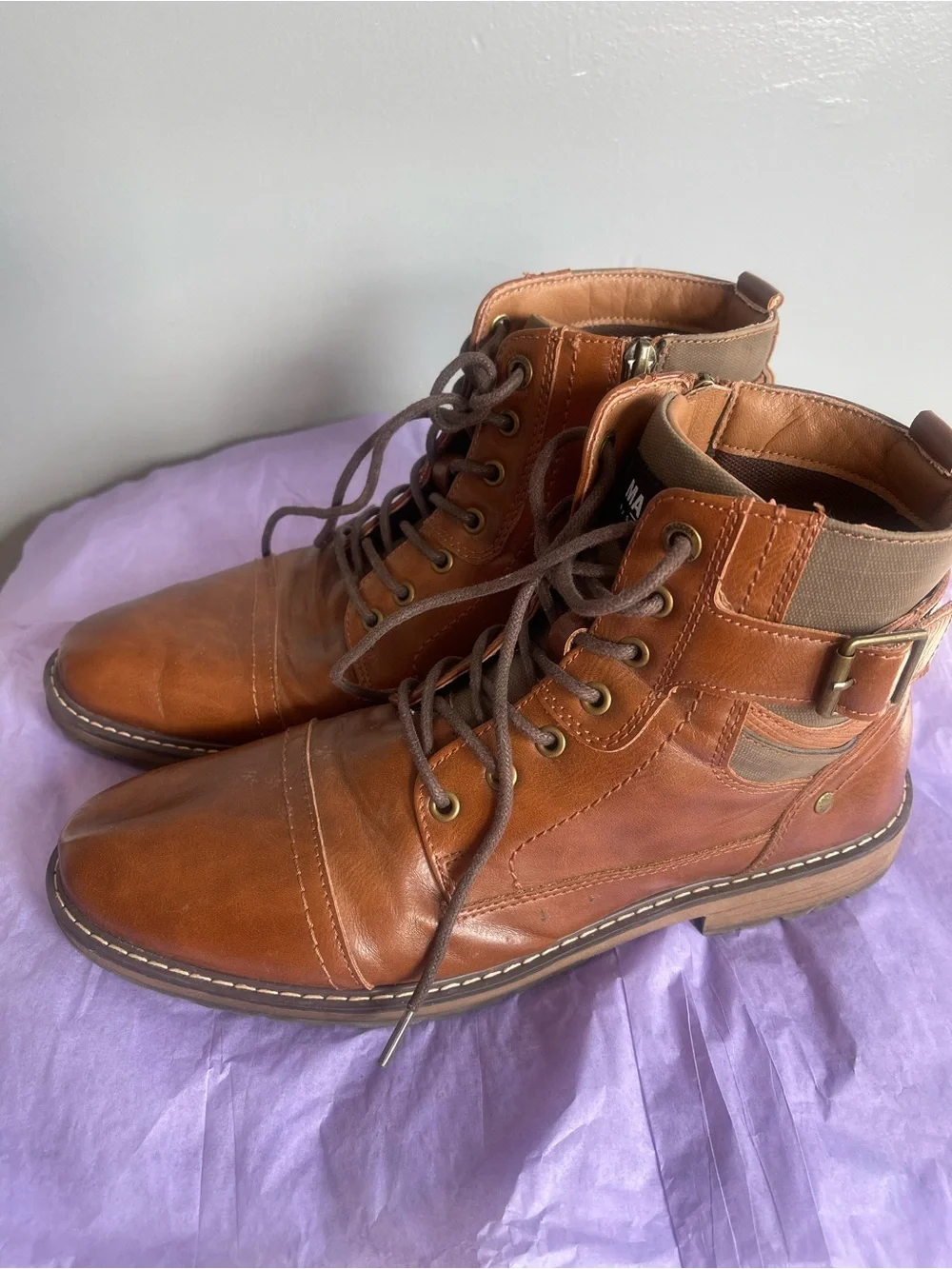 Madison Tan-Brown Leather Lace-Up Chukka Boots